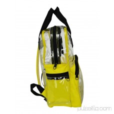 DALIX Small Clear Backpack Transparent PVC Security Security School Bag in Minion Yellow